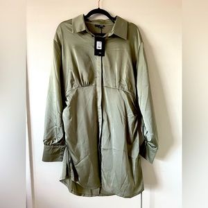 Green Flowy Button Up Dress Fashion Nova Size 1X